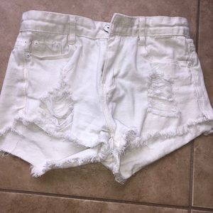 Ripped White Shorts
